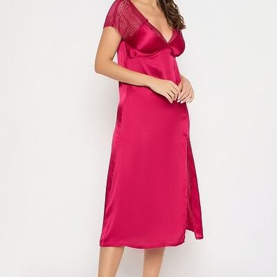 clovia picture chic basic night dress in pink satin 317690 1